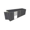 Build-a-Shed 1.5 x 6 x 2m Sliding Door Tunnel Shed with Double Sliding Side Doors - Grey