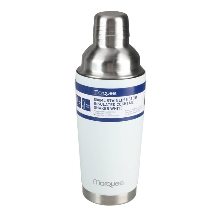 Marquee 500ml White Stainless Steel Insulated Cocktail Shaker