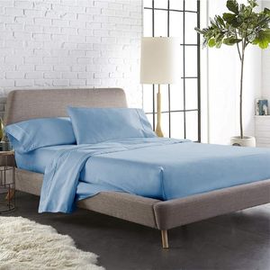 Luxor King Single Sky Color 1000TC 100% Cotton Fittd Sheet Flat Sheet Pillowcase Set