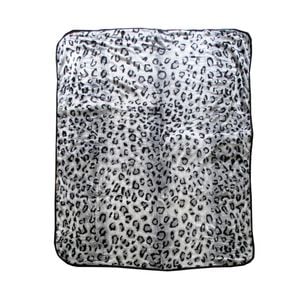Bloomington 375gsm 1 Ply Animal Print Faux Mink Blanket Queen 200x240 cm Snow Leopard