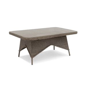 FurnitureOkay Rosebud Wicker Outdoor Low Dining Table - Brown