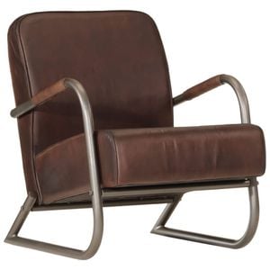 vidaXL Sofa Chair Upholstered Single Sofa Armchair Office Brown Real Leather