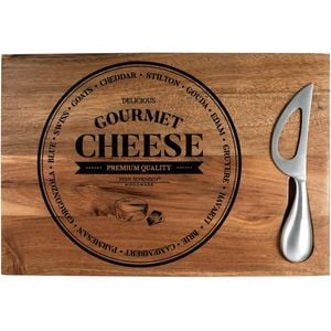 Peer Sorensen Acacia Wood 30cm Rectangle Cheese Board w/ Stainless Steel Knife