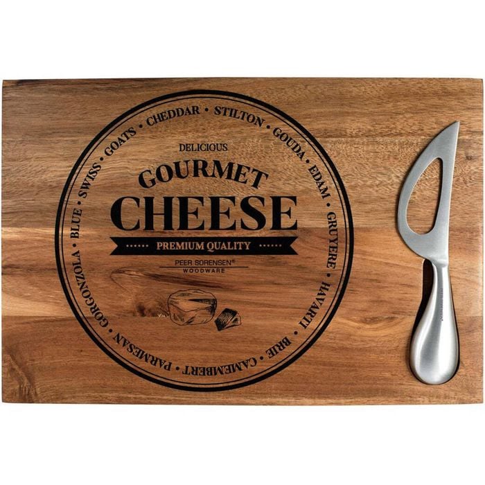 Peer Sorensen Acacia Wood 30cm Rectangle Cheese Board w/ Stainless Steel Knife