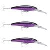 3x Rapala 16cm X Rap Magnum 30 Deep Diving Trolling Lures - Purple Mack
