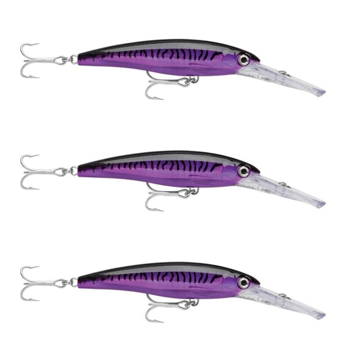 3x Rapala 16cm X Rap Magnum 30 Deep Diving Trolling Lures - Purple Mack