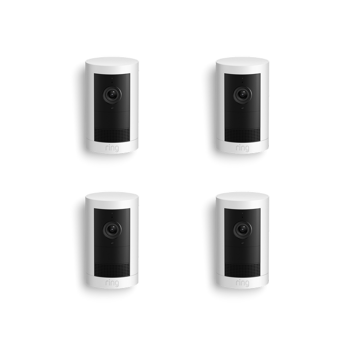Ring 4-Pack White Outdoor Camera Plus 2K Battery 
