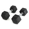 SMAI Rubber Hex Dumbbells (Pair) - Classic - 40KG - Black