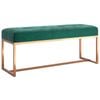 vidaXL Dark Green Velvet Entryway Bench