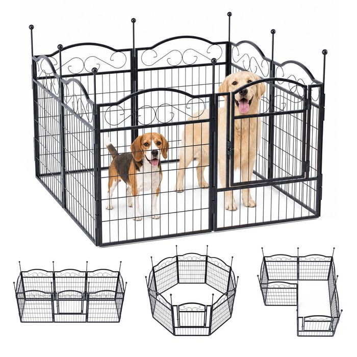 Advwin 8 panel pet playpen heavy-duty dog cage pet fence pet enclosure cage