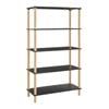 Seth Open Shelf Unit Shelving Display Rectangular 5 levels Black and woodgrain