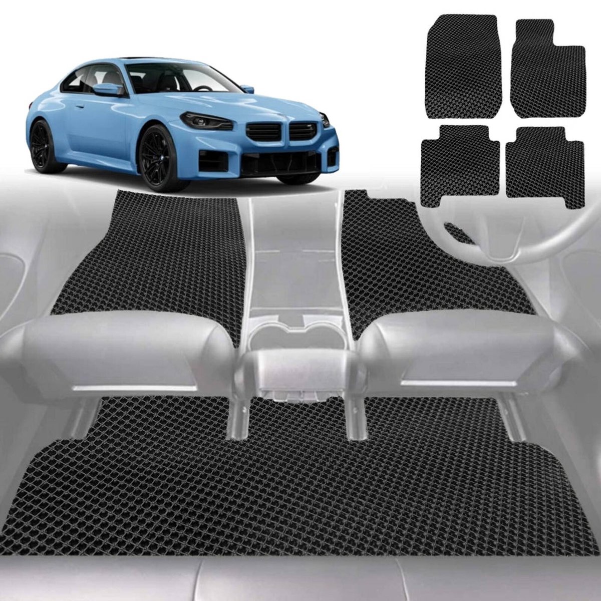6D Diamond Car Floor Mats for All-new BMW M2 (G87)2023-Current-Full Set ...