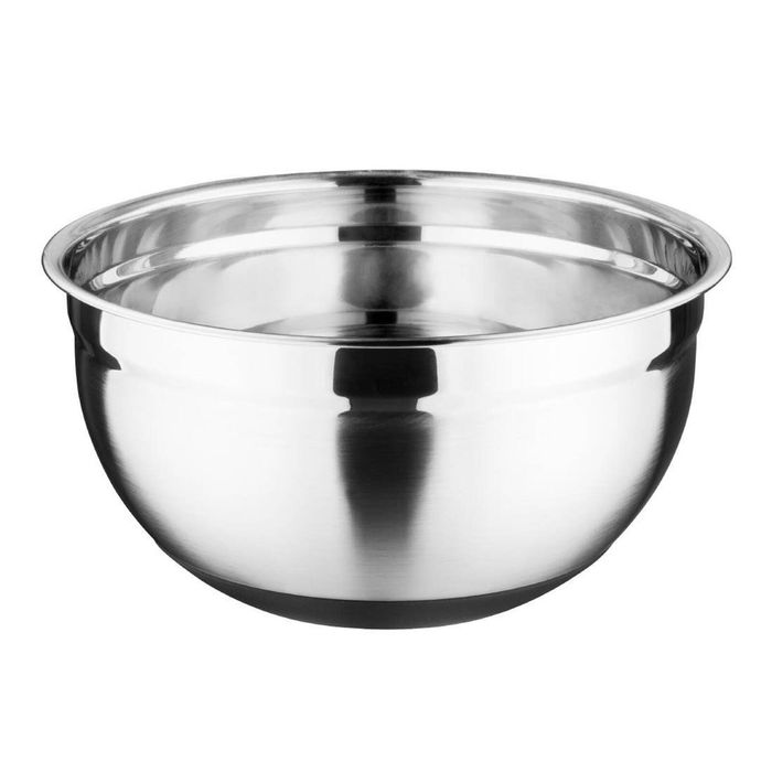 Vogue Stainless Steel Mixing Bowl With Non-slip Silicone Base 8ltr Commercial Kitchen Prep Bowl 308mm Diameter