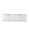 European Cabinetry White Slim Pull Brass Handles Bucharest TV Unit
