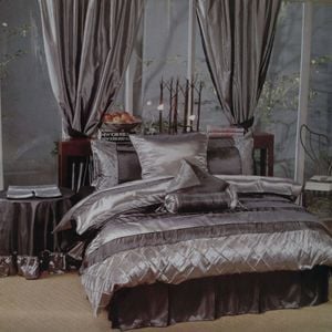 Boudoir Caledonia Black Silver Quilt Cover Set Double