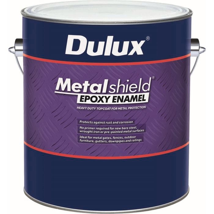 Dulux 4L Black Metalshield Topcoat Epoxy Gloss Enamel Paint - 4L