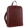 Ladies Nappa Leather  Twin Zip Backpack w/ Zipped Pocket Cabernet Red