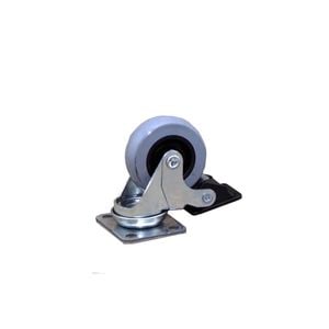 Easyroll 50mm Grey Rubber Heavy Duty Swivel Brake Castor - 50mm