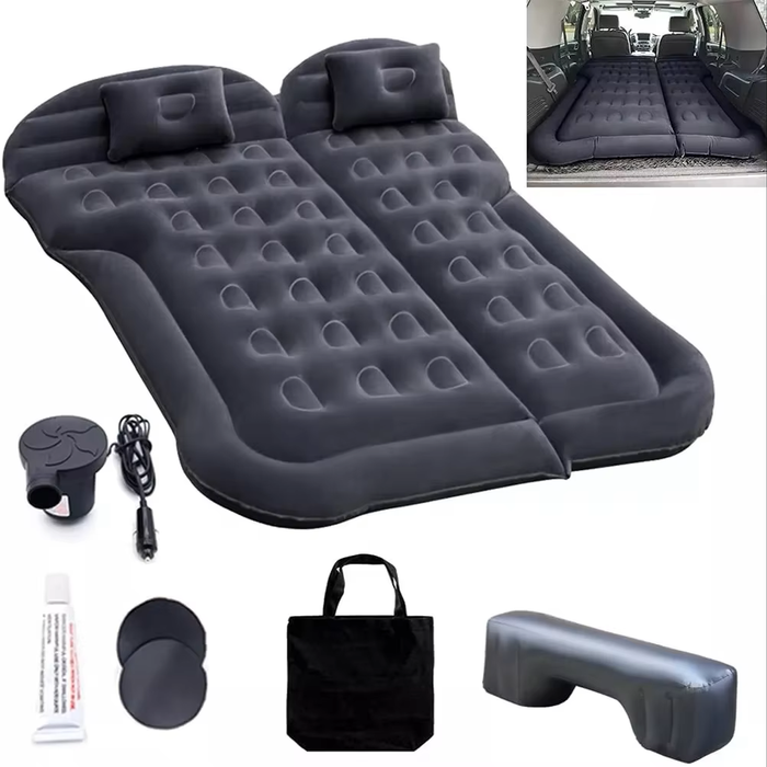 NNEOBA Portable Inflatable Car Air Mattress with Pillows Air Pump  Black