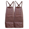 2x Pierre Cardin Professional Leather Apron Butcher Woodwork Barber Chef Brown