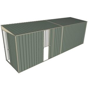 Build-a-Shed 1.5 x 6 x 2m Sliding Door Tunnel Shed With 1 Sliding Side Door - Green