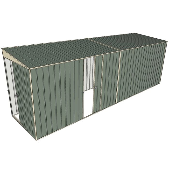 Build-a-Shed 1.5 x 6 x 2m Sliding Door Tunnel Shed With 1 Sliding Side Door - Green