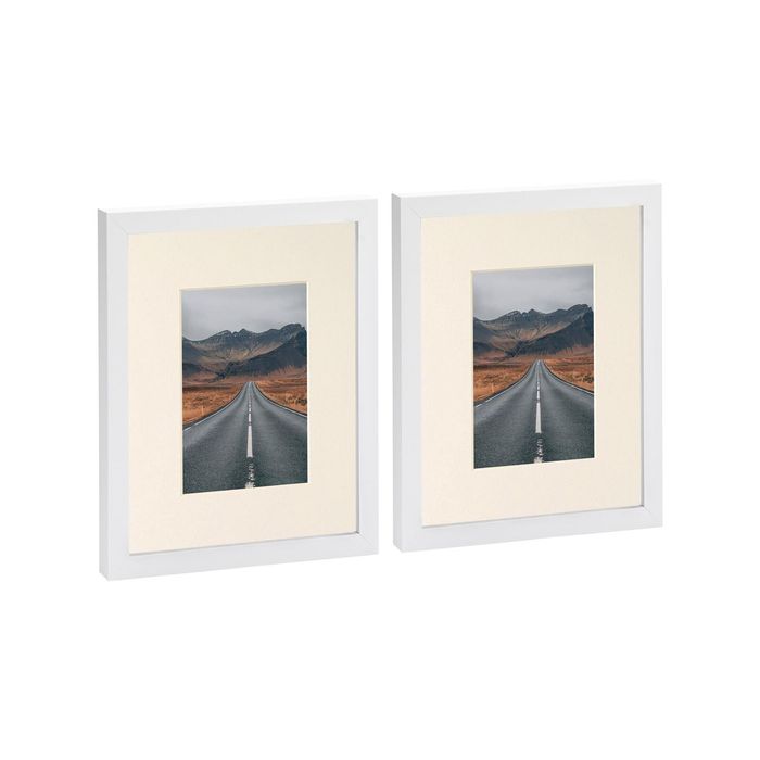 Nicola Spring Photo Frames with 4" x 6" Mount - 8" x 10" - White - Pack of 2