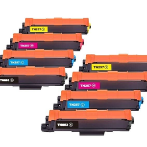 2 Sets Of 4 Pack Comaptible Brother Tn-253 / Tn-257 Compatible Toner Combo
