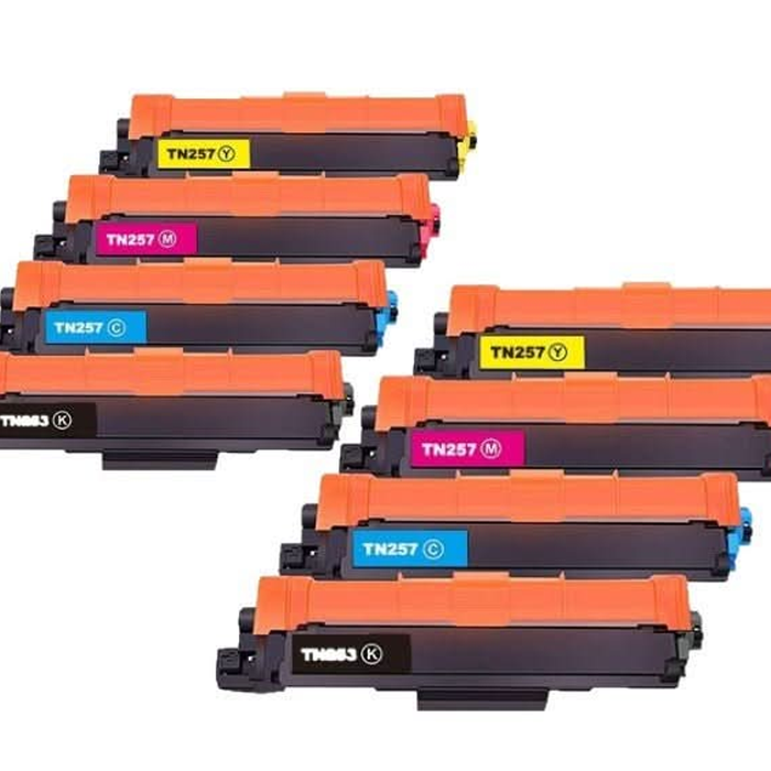 2 Sets Of 4 Pack Comaptible Brother Tn-253 / Tn-257 Compatible Toner Combo