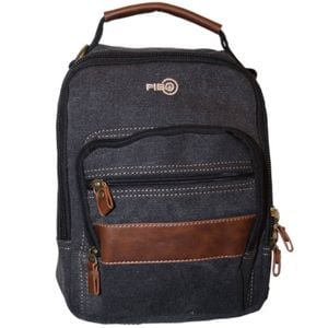 FIB Canvas Sling  Shoulder Strap Messenger Travel Pack w Tablet Pocket Black