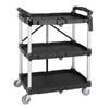 Vogue Folding Trolley 3 Tier Polypropylene Black Small 835x645x405mm Commercial Catering Service Cart