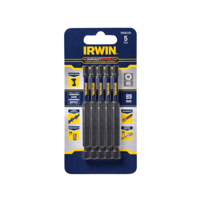 IRWIN 89mm Impact Pro Performance Hex 5 - 5 Pack