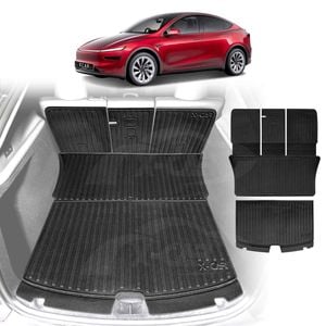 2-In-1 Boot Liners for Tesla Model Y Juniper 2025-Onwards All Weather Heavy Duty Back Seat Cargo Mats Car Trunk Luggage Tray
