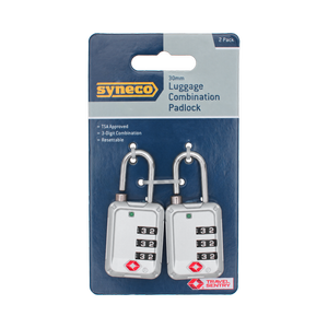 Syneco Luggage Combination Padlock Set - 2 Pack