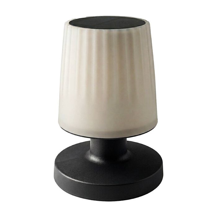 20cm Jet Black Solar and USB Rechargeable Cantrill Table Lamp