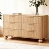 Homfurn 120cm Drawer Unit, Ball Leg Dresser, Storage Cabinet Side Table, Floor Standing Nightstand, Bedroom Living Room Furnitur
