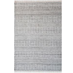 Handwoven Natural Mizo Rug-6328-Ivory Charcoal-110x160cm
