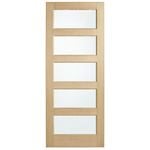 Corinthian Blonde Oak Translucent Glass Entrance Door AWO5G - 920mm x 2340mm x 40mm