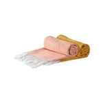 Nicola Spring Set Of 4 Turkish Cotton Towels - Cantaloupe/mustard