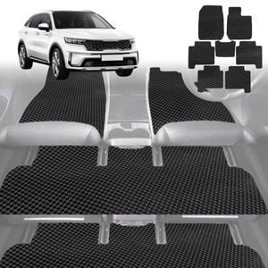 6D Diamond Car Floor Mats for Kia Sorento 2021-Current-Ultimate Set-Black-Outback GT