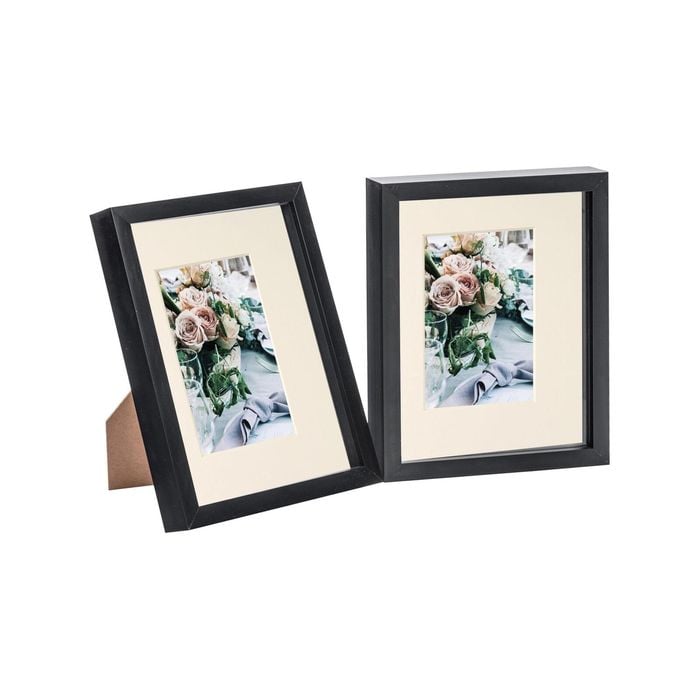 Nicola Spring 8" X 10" Black 3d Box Photo Frames - 4" X 6" Mount - Pack Of 2