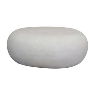 Modern Furniture ROCCO Indoor & Outdoor Pebble Coffee Table 73cm- White Concrete