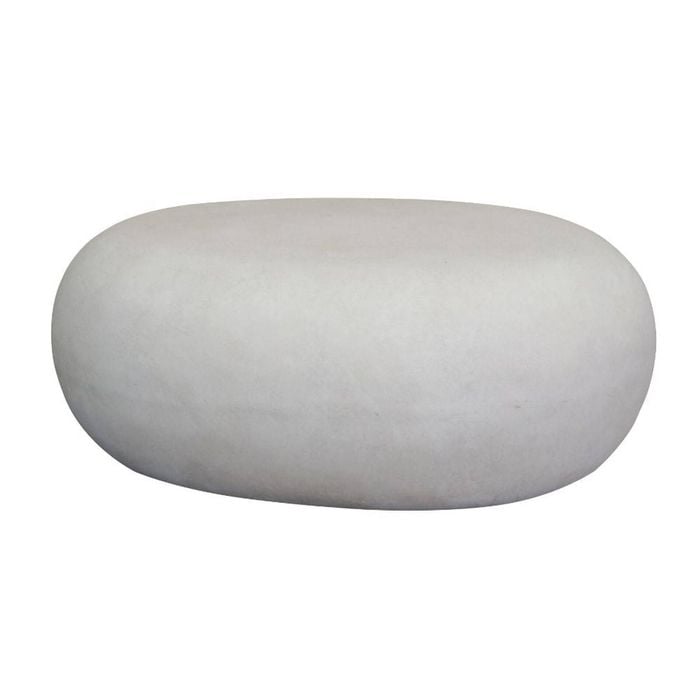 Modern Furniture ROCCO Indoor & Outdoor Pebble Coffee Table 73cm- White Concrete