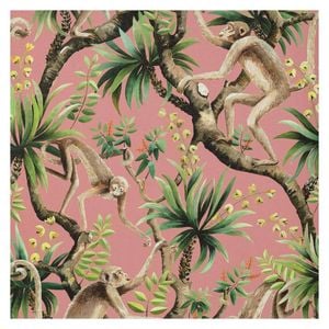 Wallpaper Trader Monkey Business Coral
