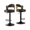 Oikiture Bar Stools Kitchen Swivel Barstool Chair Gas Lift Metal Leather X2