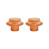 2PK Glass 8cm Double Sided Pillar/Taper Candle Holder - Mandarin