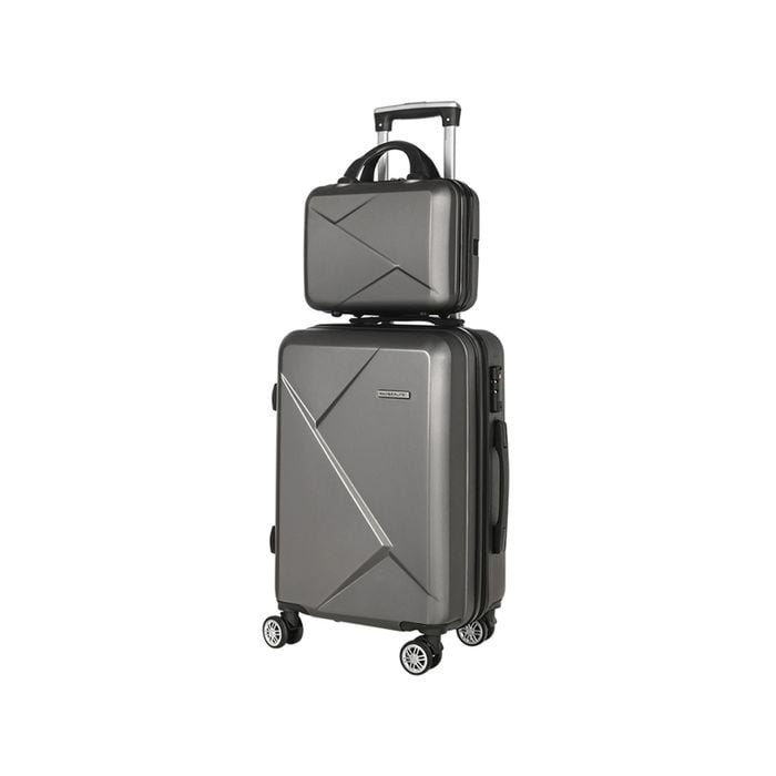 Wanderlite 12" 20" Luggage Set Suitcase TSA Dark Grey