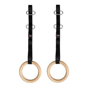 Smai Wooden Gym Rings - Easy Straps - Brown