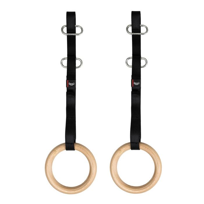 Smai Wooden Gym Rings - Easy Straps - Brown
