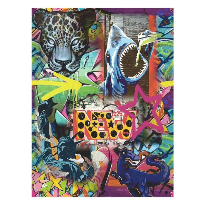 Graffiti Mural Multicoloured Wallpaper  2.1 m x 2.8m